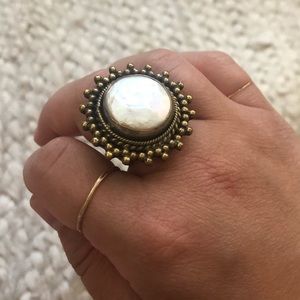 mother of pearl statement ring